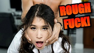 blowjob small tits office deepthroat cowgirl