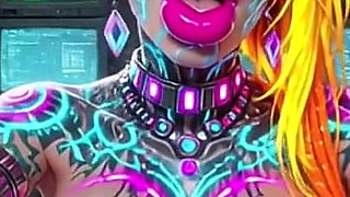 Cyberpunk Style Women Bouncing Boobs, Ai Animation