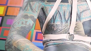 Solo Latex Harness Electro Play - BDSM Kink Session