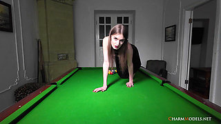 Topless Babe Mary Moon Lets Play Billiards