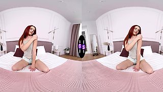Skinny teen Sirena Milano plays with her pussy in virtual reality