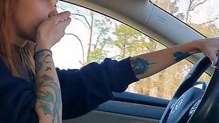 Amateur milf car outdoor handjob
