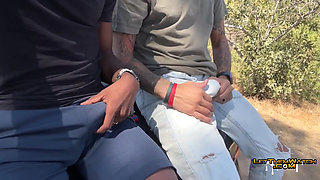 2 Big Cocks Tag Team Muscle Ass Hardcore Cumshot Public Interracial