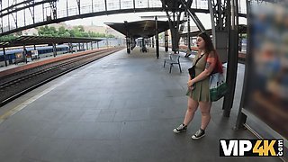 Vip4k. hardcore porn after hardcore in the train station rest room