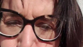 Julie splashes on flat roof and presents herself