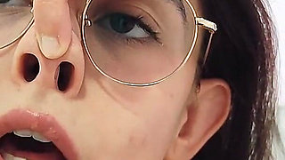 Nose Fetish Nostrils Pressing on My Nose Mouth Open Glasses