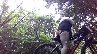 CD Slut Turns Bike Seat Into Sex Toy Outdoor