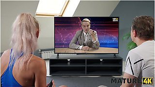 Wild Russian Sex Between Naughty Young Neighbour And Slutty Milf Ended Up With A Creampie