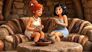 Hungry Caveman Comes Home Wife's Bestie Takes Care of His Appetite