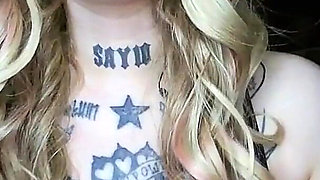 Sexy Alternative Blonde Drinking and Burping