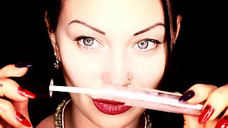 Hookah smoking  & glossy lipstick fetish & smelling & teasing & kissing
