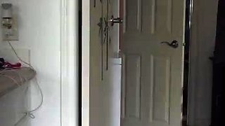 Filipina college gf Zoie spied in the bathroom.