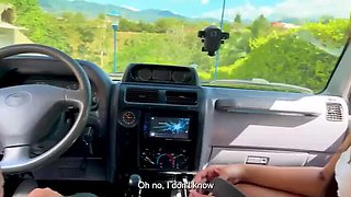 Soldierhugecock fucks Daniela Andrea's tight wet pussy in car - Latina Brunette with huge round ass cums hard