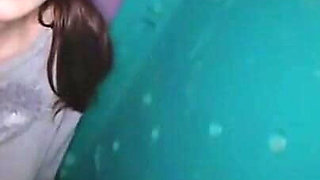 Fragile Heiress Heat as the Natural Rich Beauty Offers Warm Mouth Support Inside a Risky Temporary Booth