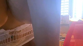 Big Boobed Blonde Masturbates With A Dildo In The Bathroom