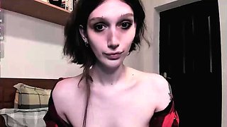 Emo teen Becka solo webcam masturbation