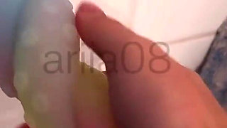 Petite French Goth Test a Double Ass and Pussy Dildo