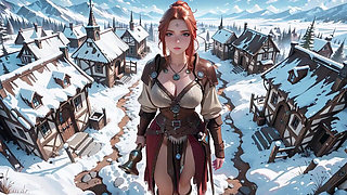 Illicit Leather Armor Seduction in Medieval Village. Cold Queen Unzips Her Gear & Goes Wild!