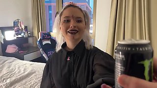 Flexible Alt E-girl Sucks for Energy Beverage and Takes Deep Anal Creampie in Insane Positions