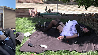 Sissy Maid Candy Gets Fucked by Her Fucking Machine Outdoors - Part 1