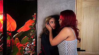 Behind the Scenes! Big Ass Cop Comes to Arrest Me but I Warm Her up with My Voice and My Huge Tits