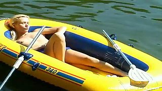 Debbie Masturbating In A Rubber Boat: Blowjob, Big Tits  Babe Porn