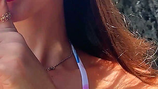 Selfie Fun and Beauty Boobs Flashing on the Beacch