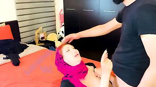 Big Tits Arab Babe Fucks Stepbrother at Home