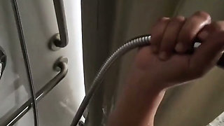 POV Public Shower Blowjob Behind the Scenes with Hot Wife