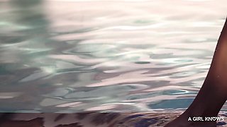 Carolina Abril's Brunette Besties in a Poolside Lesbian Journey