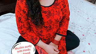 Hindu Boy Licks and Fucks Muslim Aunty's Hairy Pussy - Hot Desi Sex