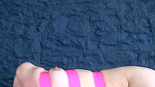 Lucy Lauren in Pink Tape Bondage 1080p