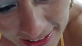 Muscle MILF Have Real Orgasm and Squirt in Yellow Bikini and High Heels