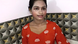 Hot Desi Messy Blowjob & Standing Dogy Style Sex Orange Dress
