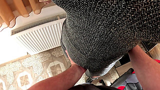 POV Bondage Chair Tease. Tape Gag, Smoking, Buttplug and Double Orgasm