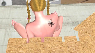 Cute Blond Girl Masturbates with Bottle for Multiple Orgasms 3D Cartoon Hentai