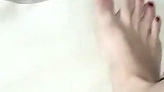 The Footjob and Oil That I Have Given to a Big Cock Until I Made It Shoot a Lot of Milk