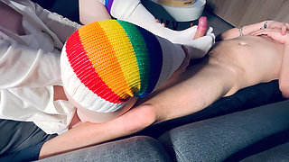 I Sockjob My Stepbrother with Long Socks