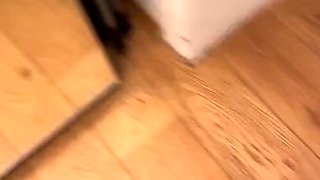 Webcam blonde strips off panties and masturbates