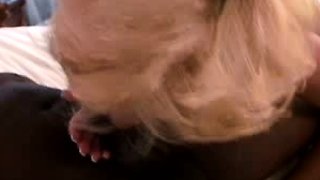Milf blonde Puma Swede blows big hard cock outdoor