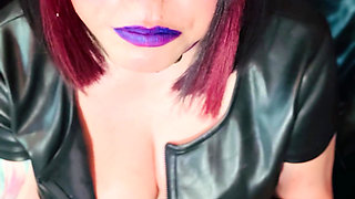 Queen Of Smoking Tina Snua Smoking A Cork Cigarette In Leather & Gloves