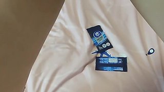 Hot asian girl with hairy pussy fucks with a sex doll and rides its cock