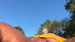 In the Middle of the Parking Flashing My Hairy Pussy