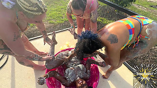 Creamy Custard Playtime: Savanna, Giana, Bleu & Livie Get Messy
