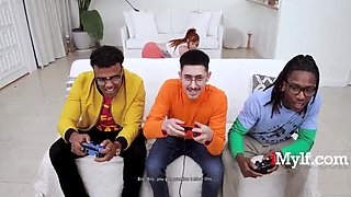 Lauren Phillips Gets Pounded By Stepson's Friends While He Plays Games Unaware