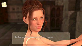 Hot brunette with big boobs and a perfect butt in a 3D adventure