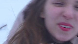 During a Lovely Walk in the Winter Forest, My Pussy Was Filled to the Limit 4K HD Tim Team