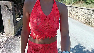 Walking, Flashing Tits and Pussy, Plus Pissing Outdoors in Croatia