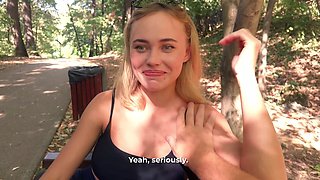 Stunning Busty Blonde Teen Screwed In The Park