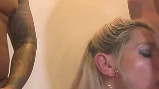 Fitness Slut Dresses as a Maid in a 3 Hole Creampie Gangbag